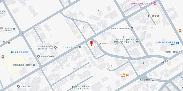 スタジオおだしまの所在地（Googleマップ）